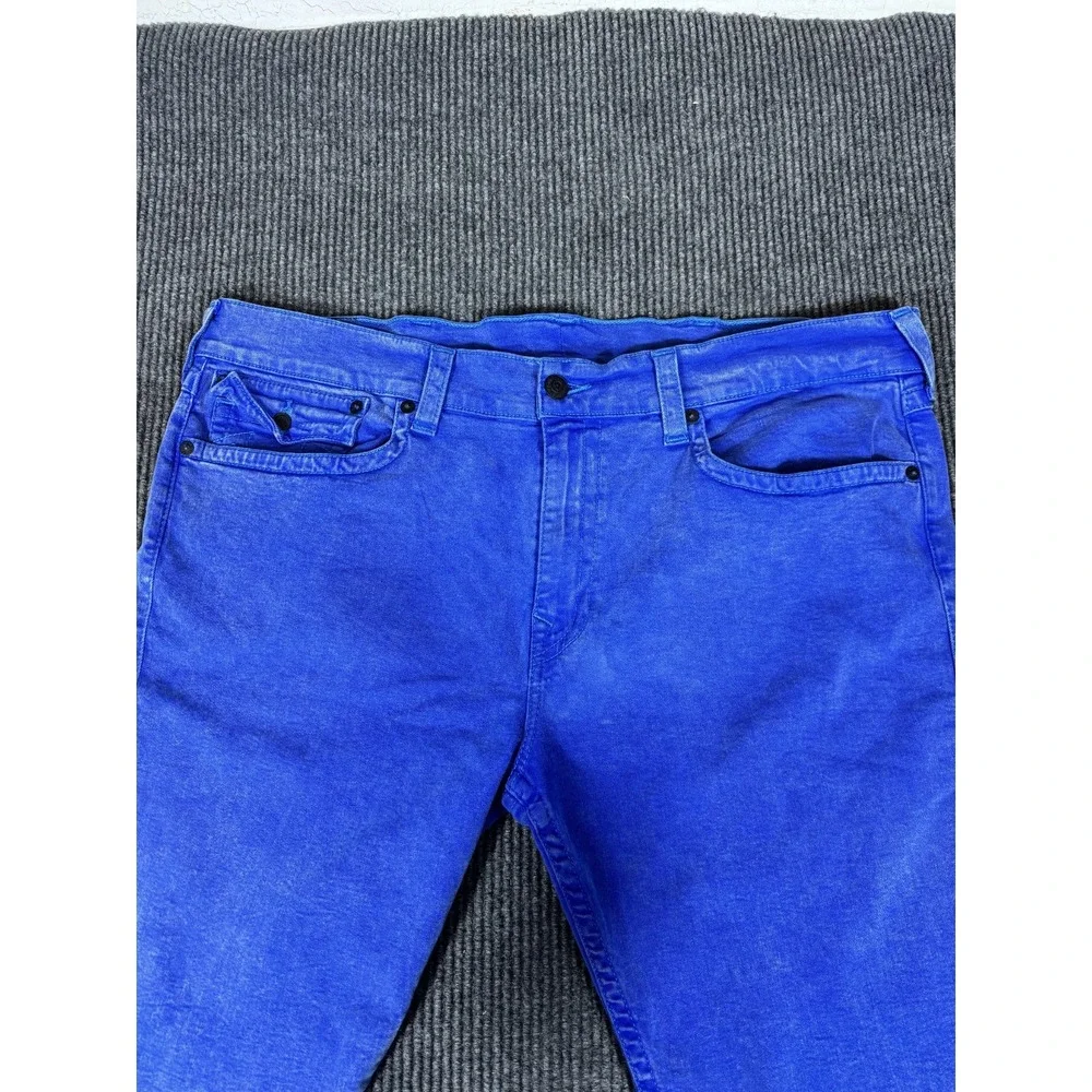 True Religion Ricky Flap Jean Shorts Jorts Mens 46 Denim Relaxed Straight Fit